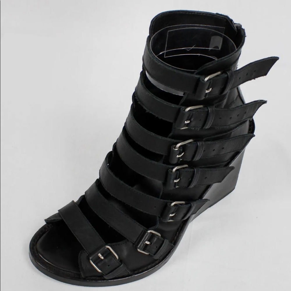 Ann demeulemeester gladiator leather sandal wedges - Picture 2 of 8